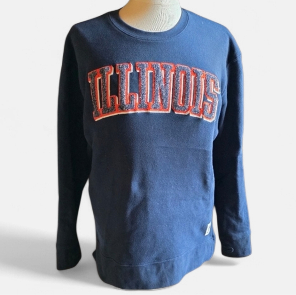 Pressbox University Of Illinois Sweatshirt Blue Orange Womens Medium